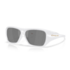 White Oakley sunglasses with gray lenses