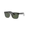 Black sunglasses with green lenses
