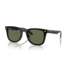 Black Ray-Ban sunglasses with green lenses