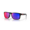 Oakley Holbrook sunglasses black frame with red blue Prizm lenses angled view NZ